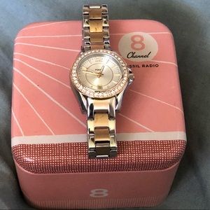 Gold and Silver Fossil Watch